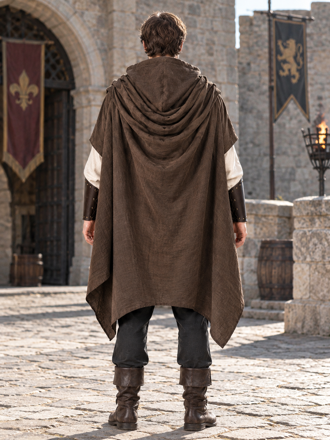 Loose-fit cape coat — outerwear worn over your main clothing as a standalone