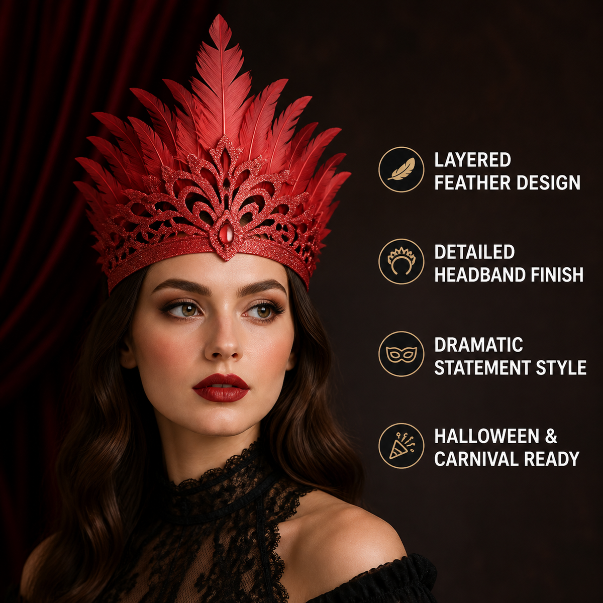 1pc Sequin Half Face Mask, Yellow, Glittered, Pointed Crown Top, Eye Cutout, for detail view 5
