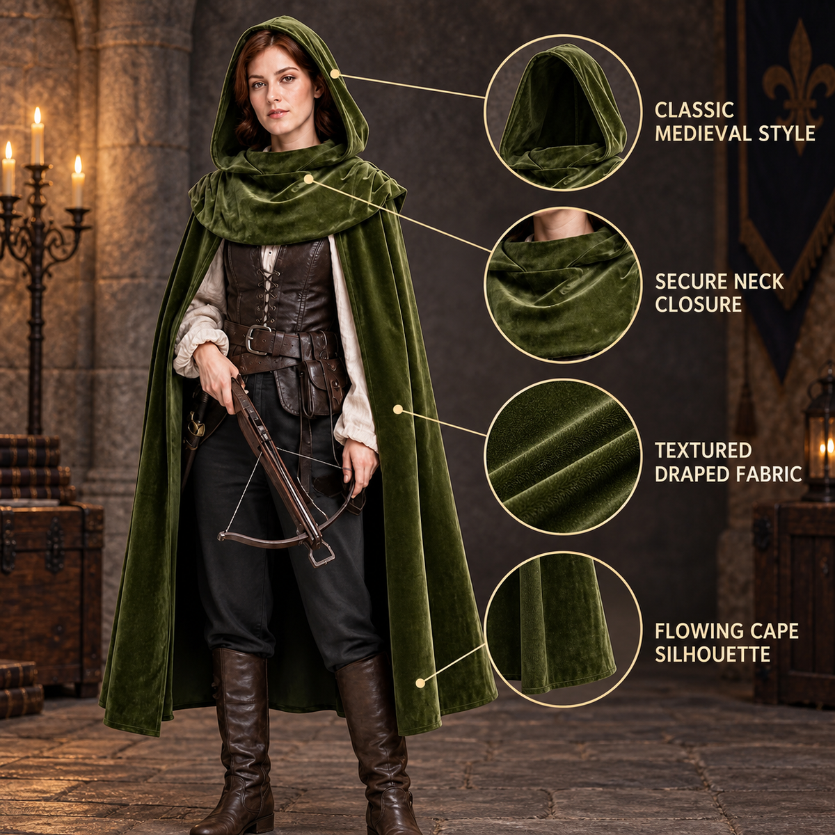 Adult cape — an outer layer of clothing worn over other clothing: the style