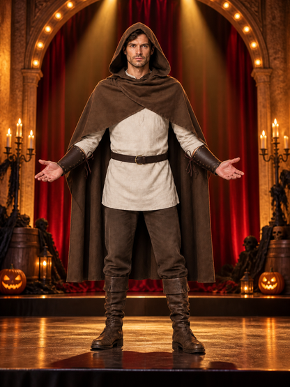 Loose-Fit Cloak Cape — an outer layer worn over clothing, suitable for everyday