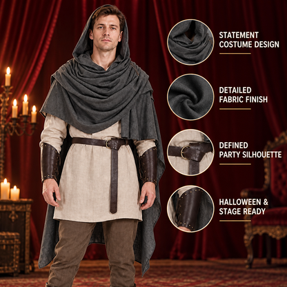 Free-form sleeveless cape — adult outerwear worn over other clothing