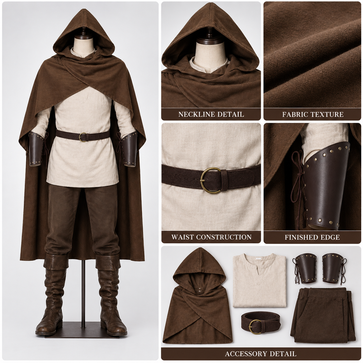 Loose-Fit Cloak Cape — an outer layer worn over clothing, suitable for everyday