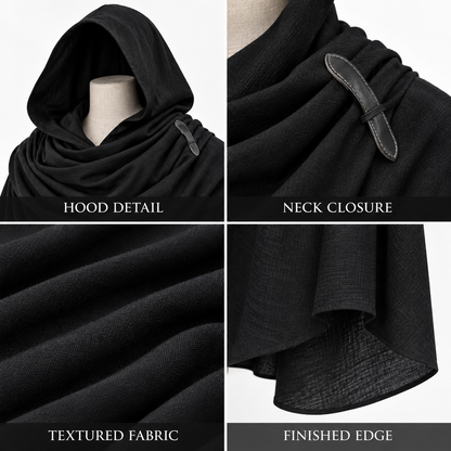 Adult cape: a loose sleeveless top layer that is draped over the shoulders over