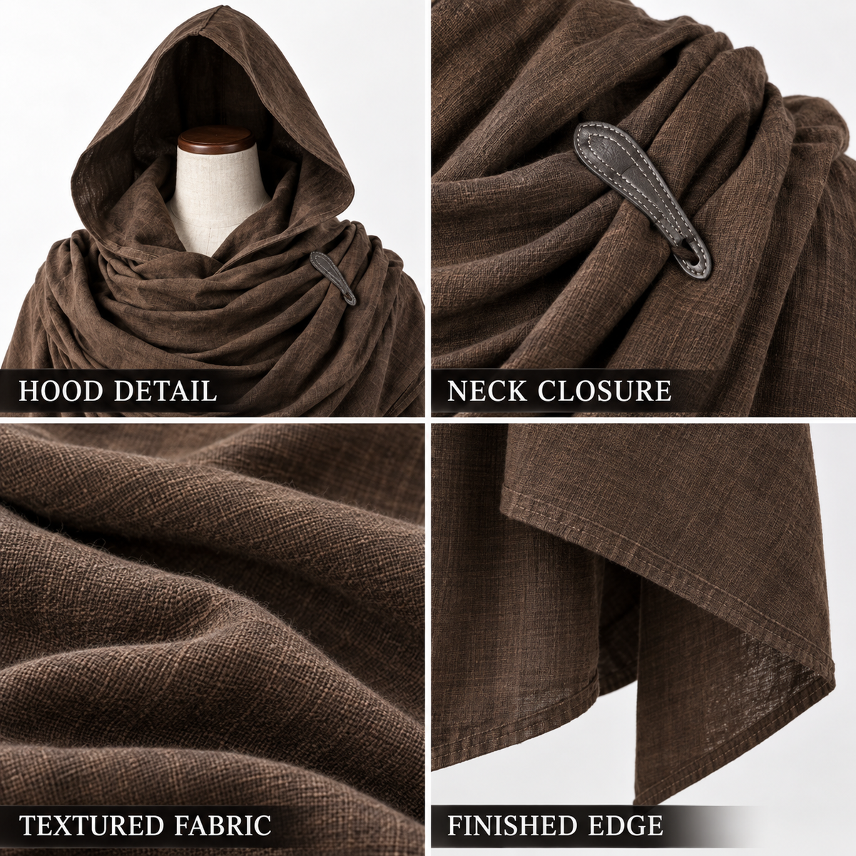 Loose-fit cape coat — outerwear worn over your main clothing as a standalone