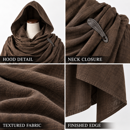 Loose-fit cape coat — outerwear worn over your main clothing as a standalone