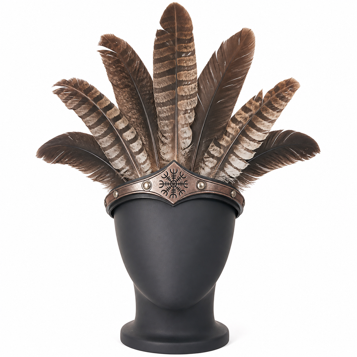 Wide Black Carnival Headband with Metal Decoration main product view 2