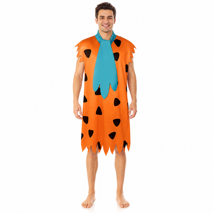 Orange Dress with Black Spots and Blue Accessory main product view 13