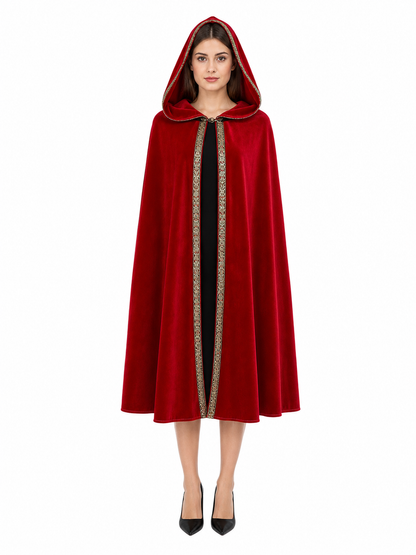 Red Hooded Carnival Cloak for Cosplay
