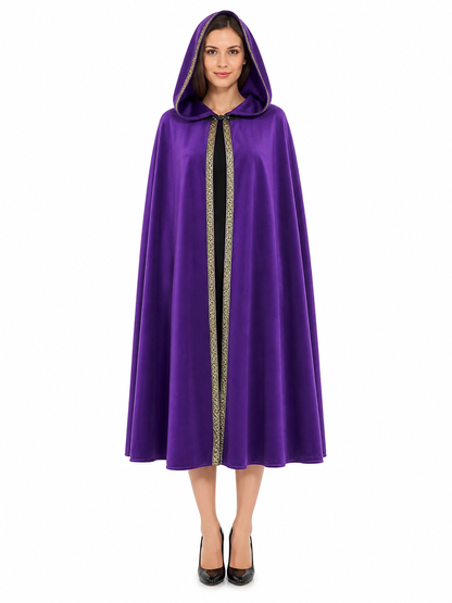Purple Hooded Velvet Costume Cape product view 19