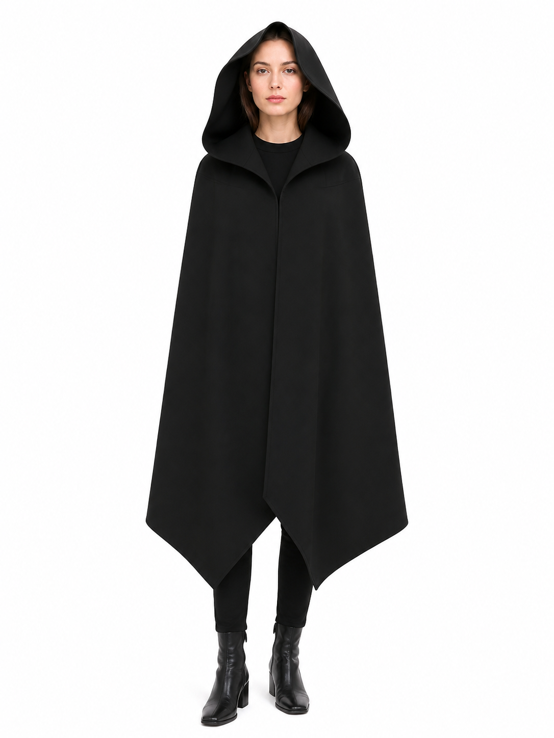 Black Triangular Hooded Cloak for Cosplay