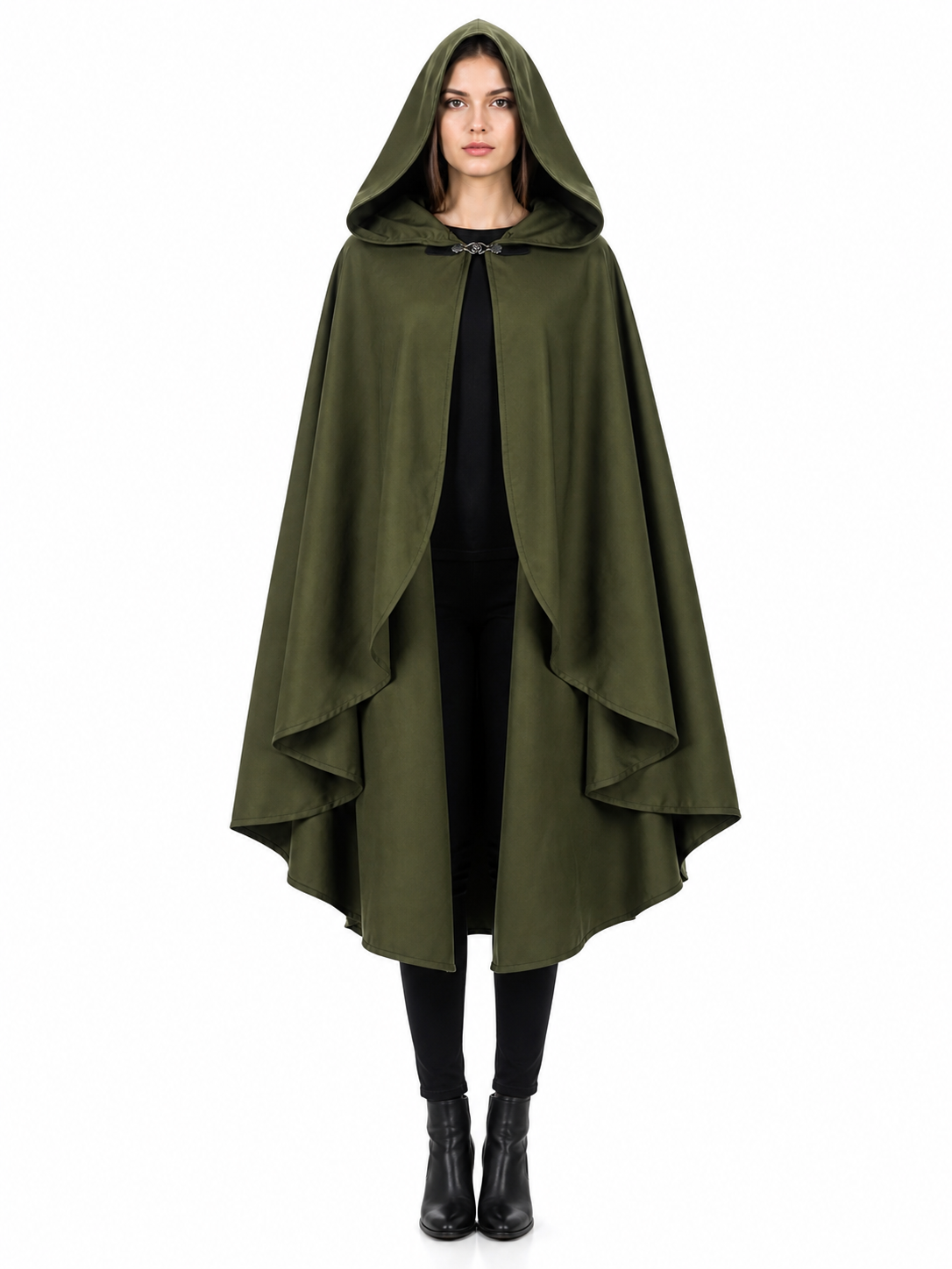Green Costume Cloak with a Large Hood