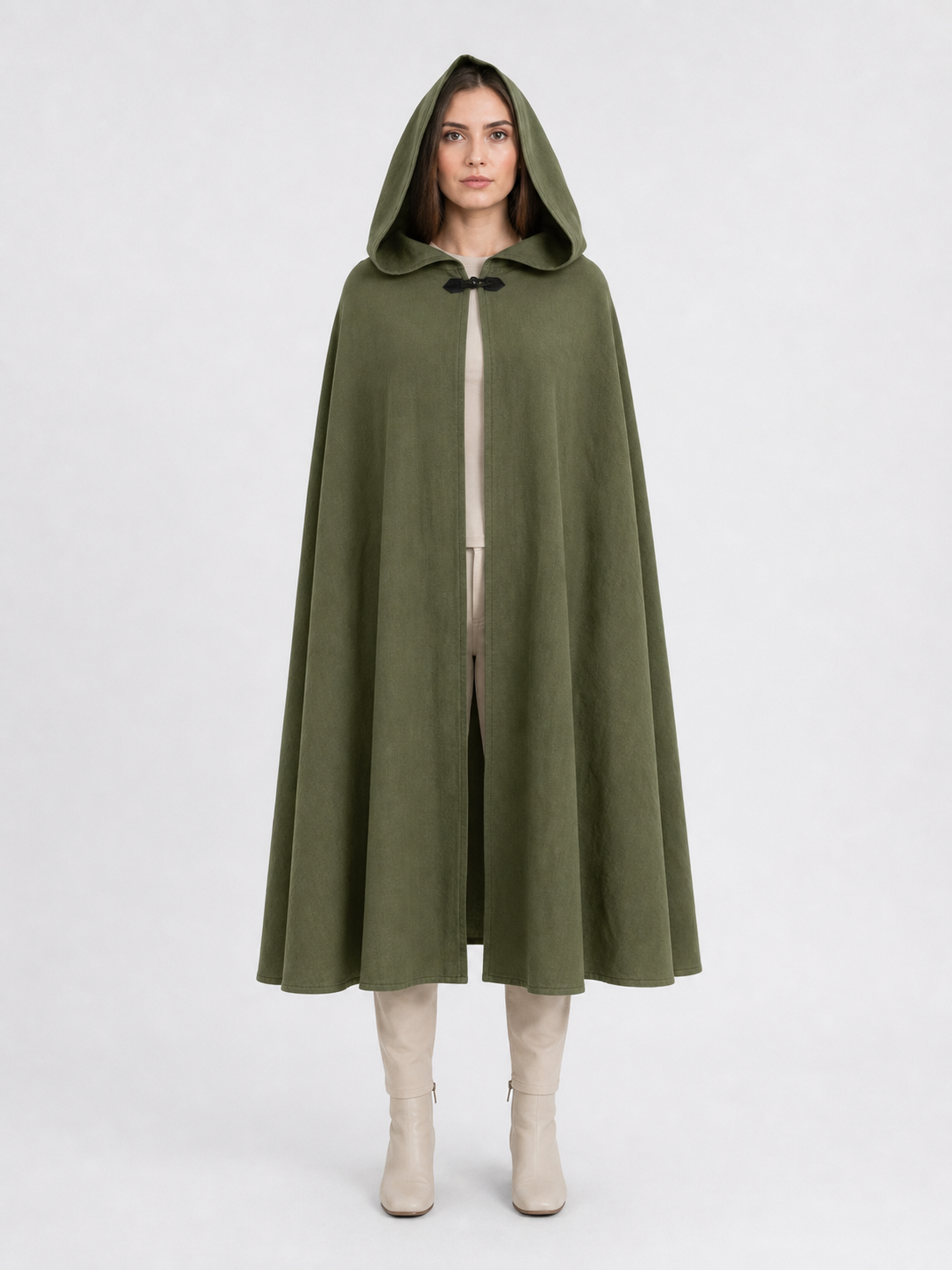 Long Green Hooded Carnival Cloak