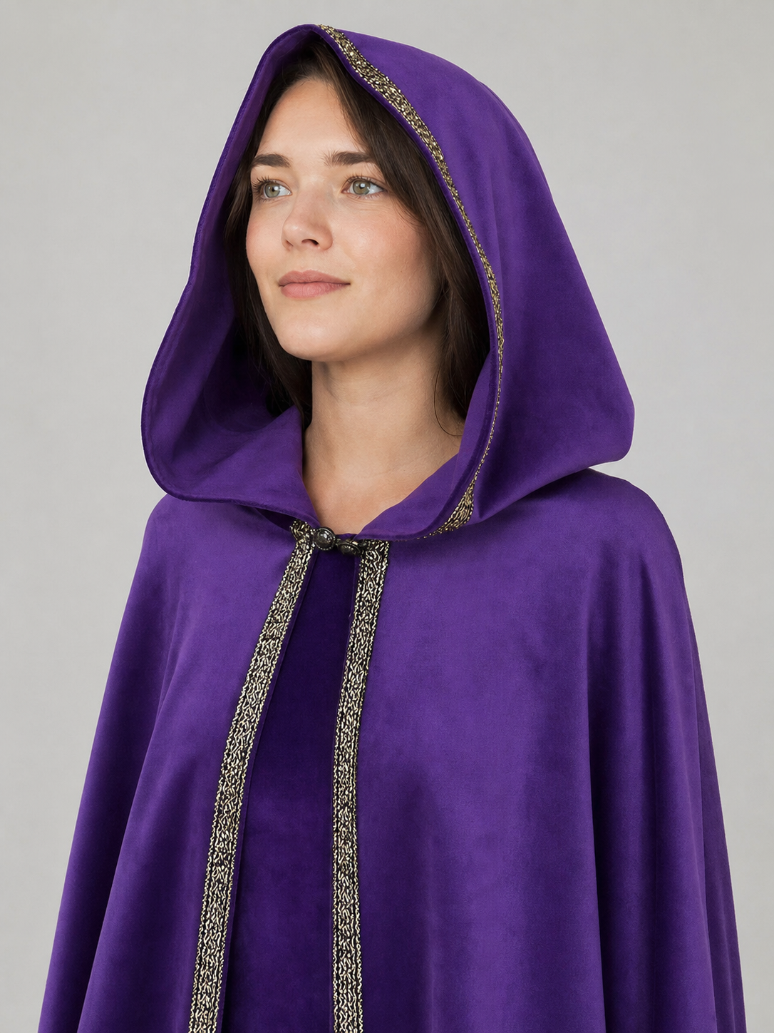 Purple Hooded Velvet Costume Cape product view 31