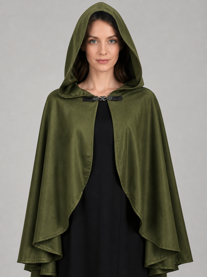 Green Costume Cloak with a Large Hood