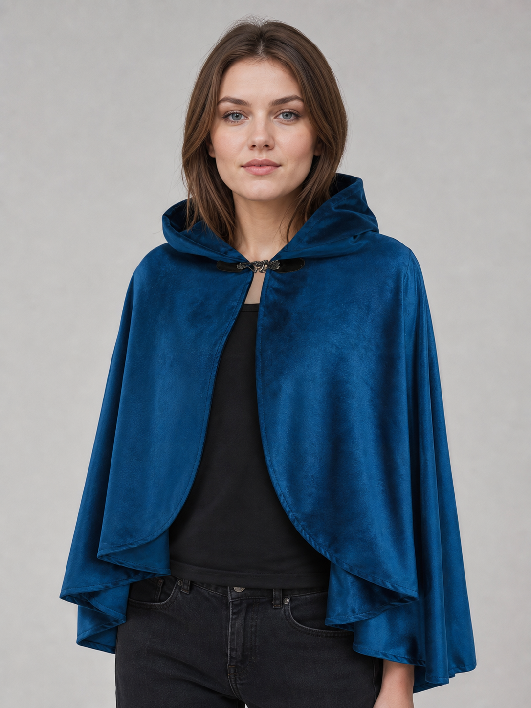 Blue Carnival Hooded Cape for Stage