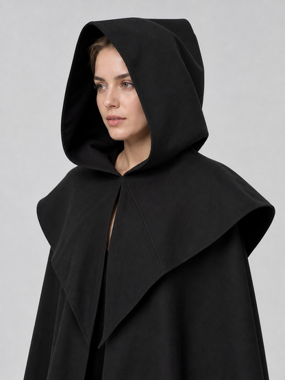 Black Triangular Hooded Cloak for Cosplay