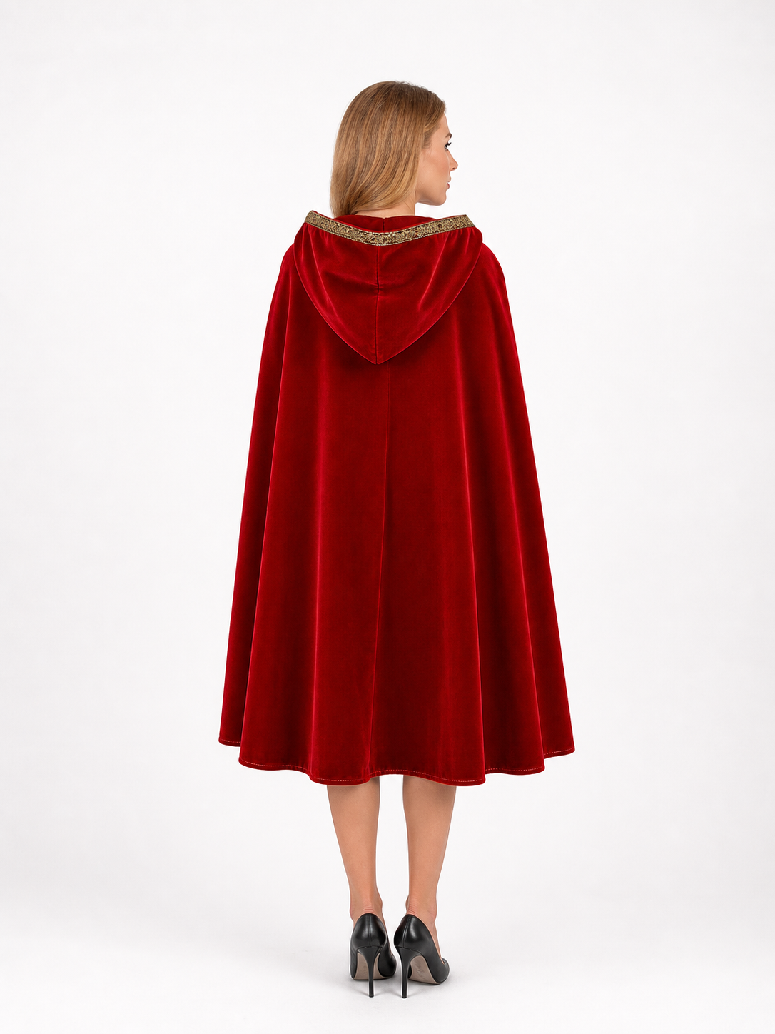 Red Hooded Carnival Cloak for Cosplay