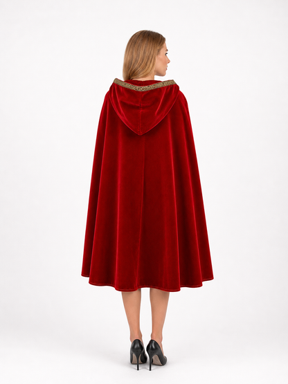Red Hooded Carnival Cloak for Cosplay