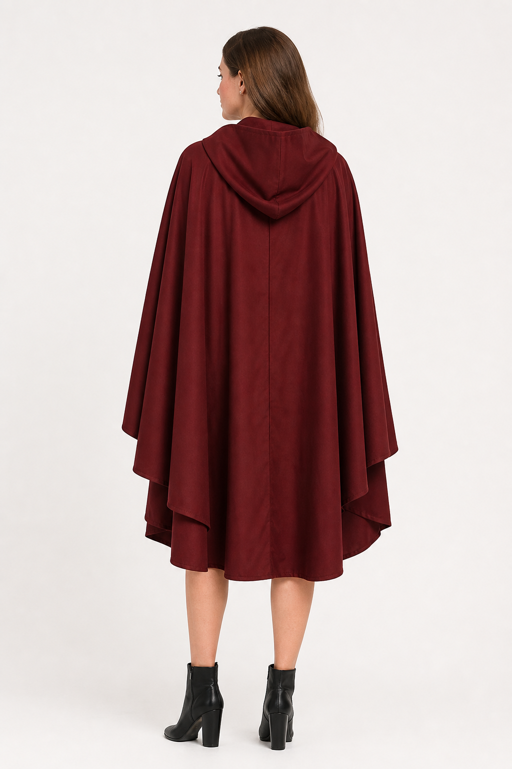 Burgundy Hooded Costume Cloak for Cosplay