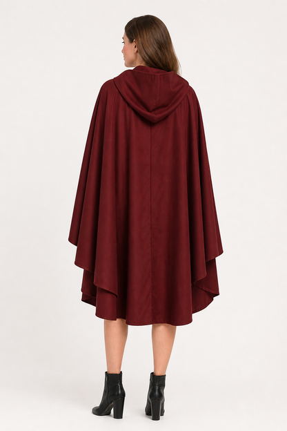Burgundy Hooded Costume Cloak for Cosplay
