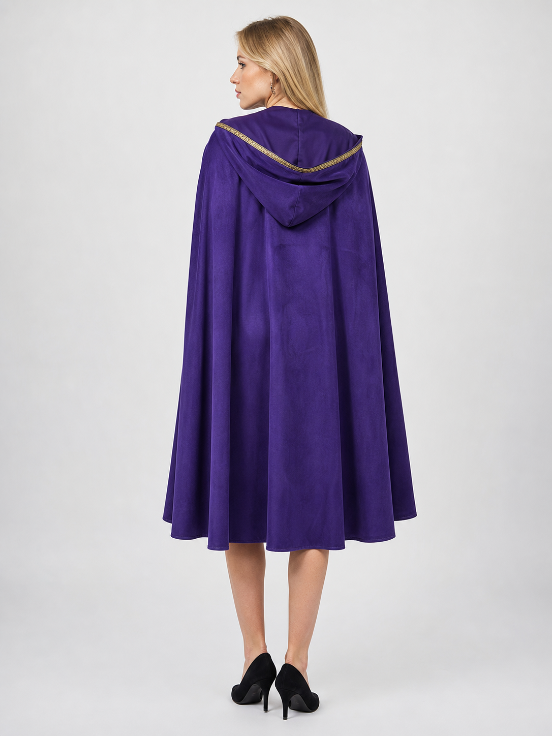 Purple Hooded Velvet Costume Cape product view 47