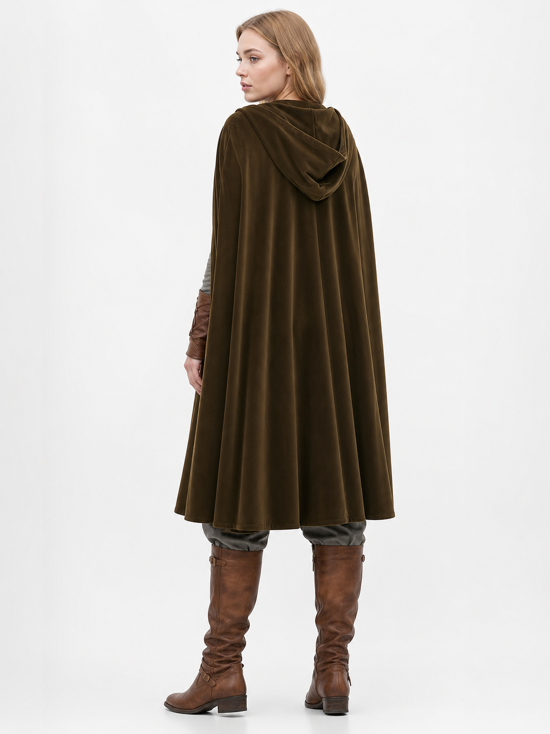 Brown Hooded Costume Cape