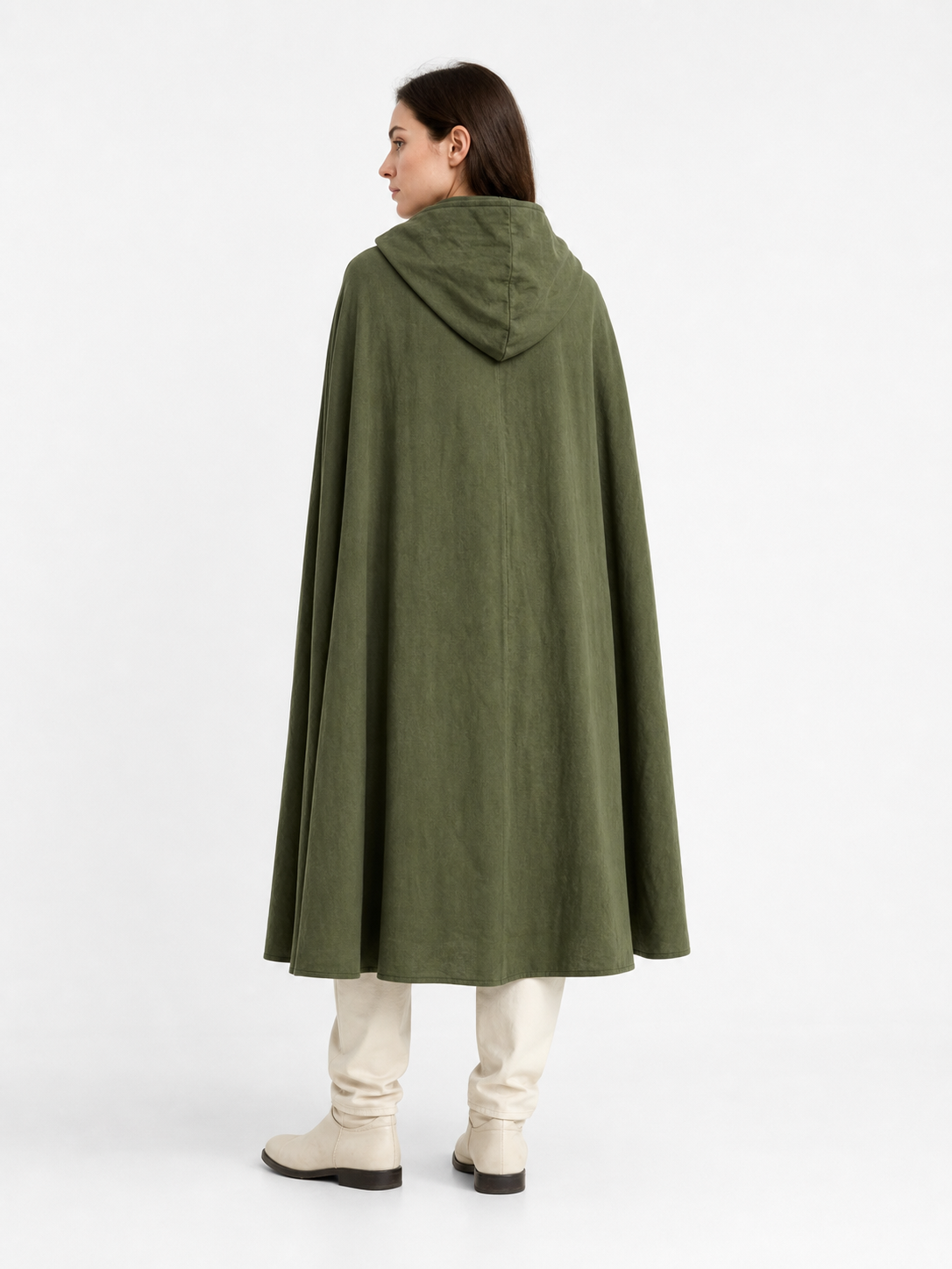 Long Green Hooded Carnival Cloak