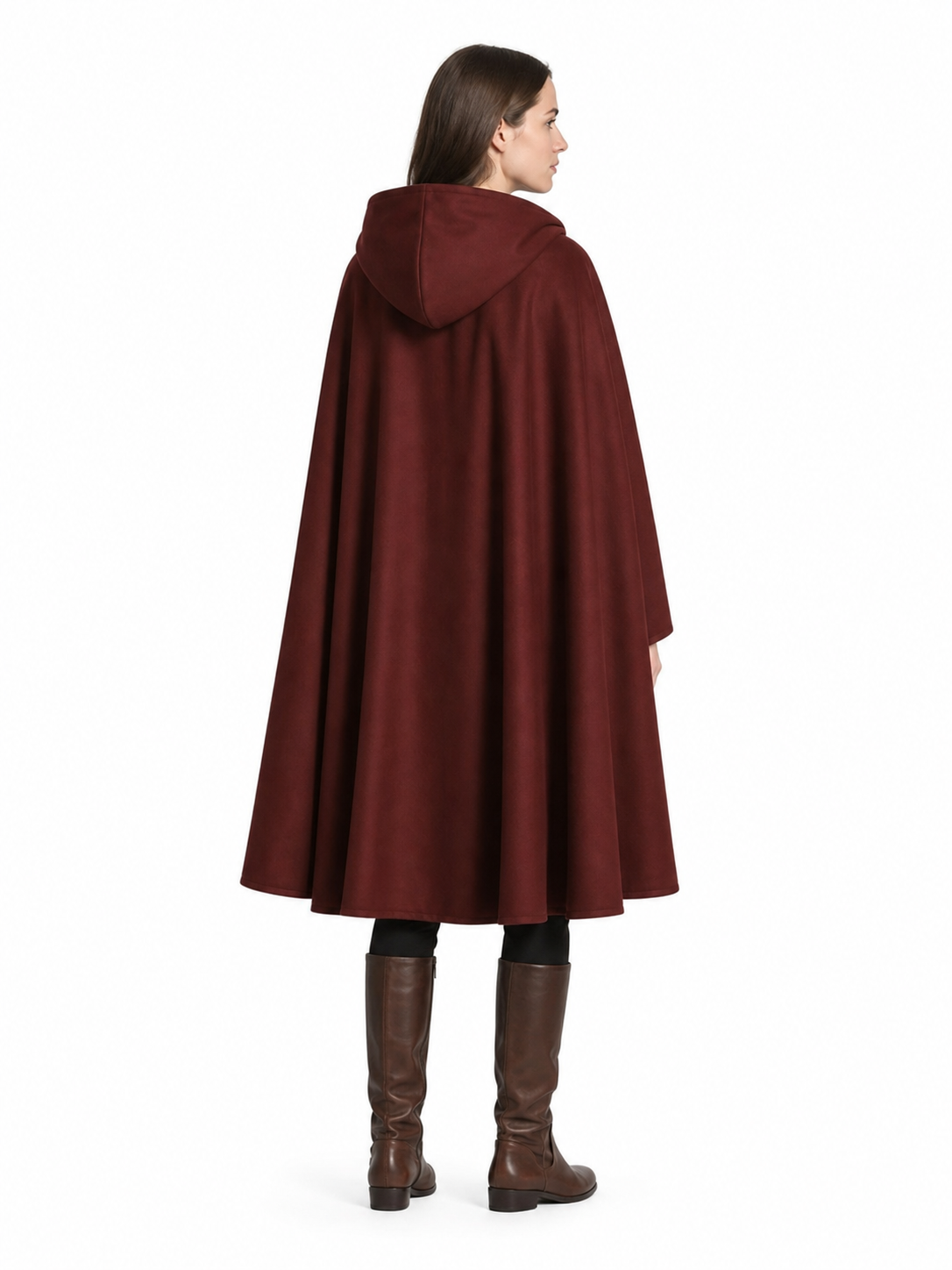 Burgundy Hooded Carnival Cloak for Cosplay