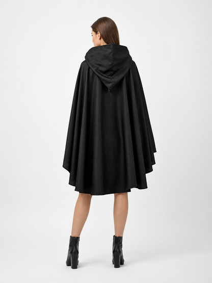 Black Hooded Carnival Cape, Flowing