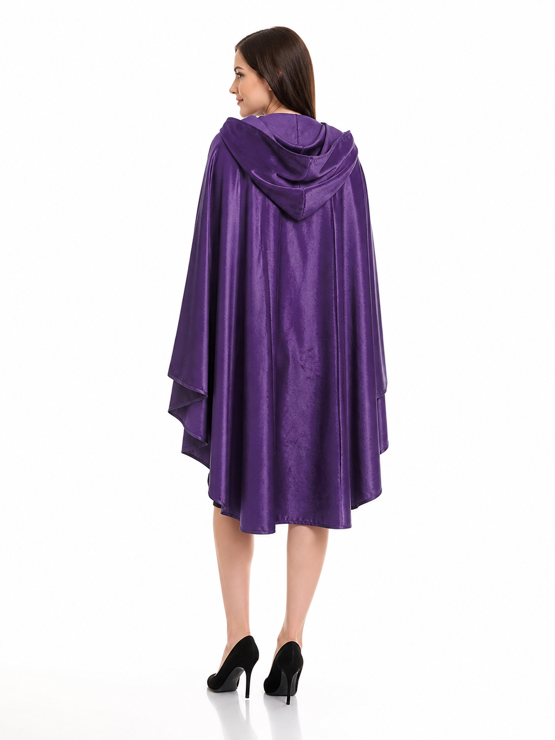 Purple Hooded Medieval Costume Cloak