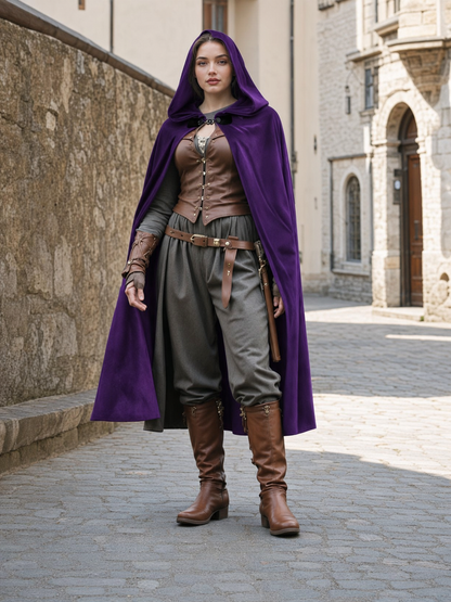 Purple Costume Cloak with Hood