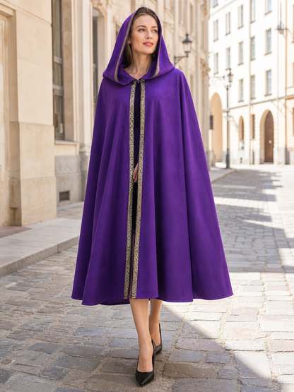 Purple Hooded Velvet Costume Cape product view 57