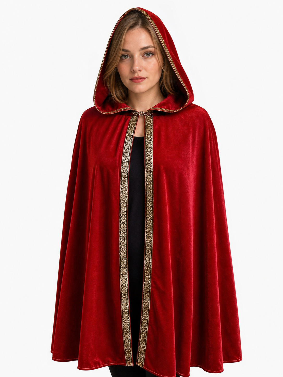 Red Hooded Carnival Cloak for Cosplay