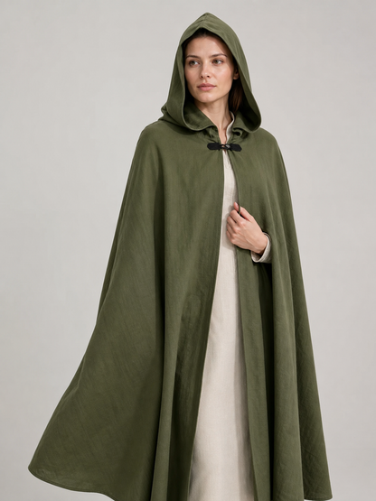 Long Green Hooded Carnival Cloak