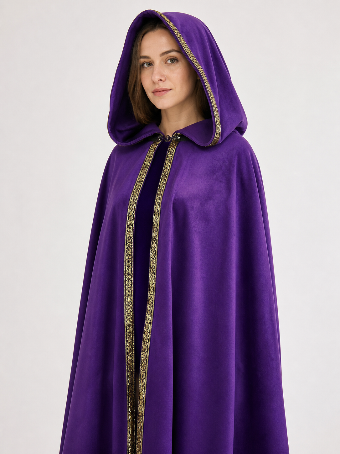 Purple Hooded Velvet Costume Cape product view 66