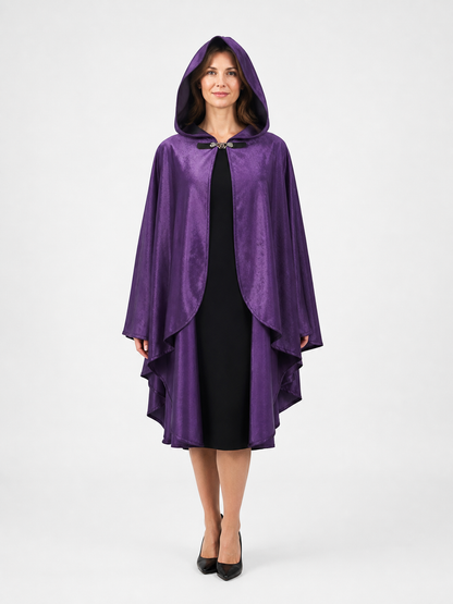 Purple Hooded Medieval Costume Cloak
