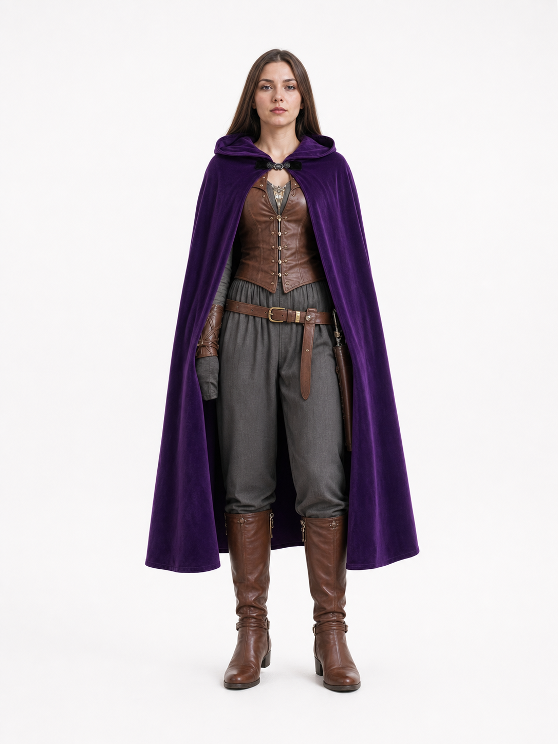 Purple Costume Cloak with Hood
