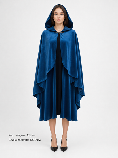 Blue Carnival Hooded Cape for Stage