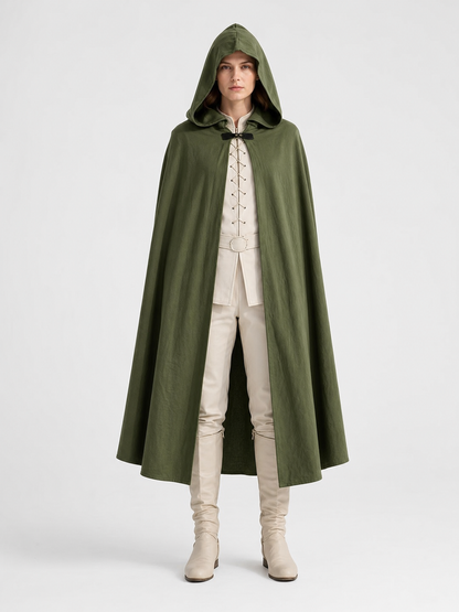 Long Green Hooded Carnival Cloak