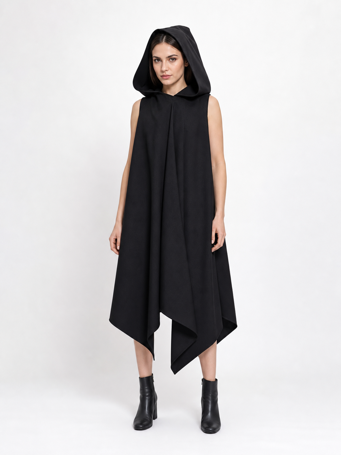 Black Triangular Hooded Cloak for Cosplay