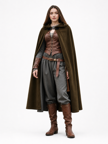 Brown Hooded Costume Cape