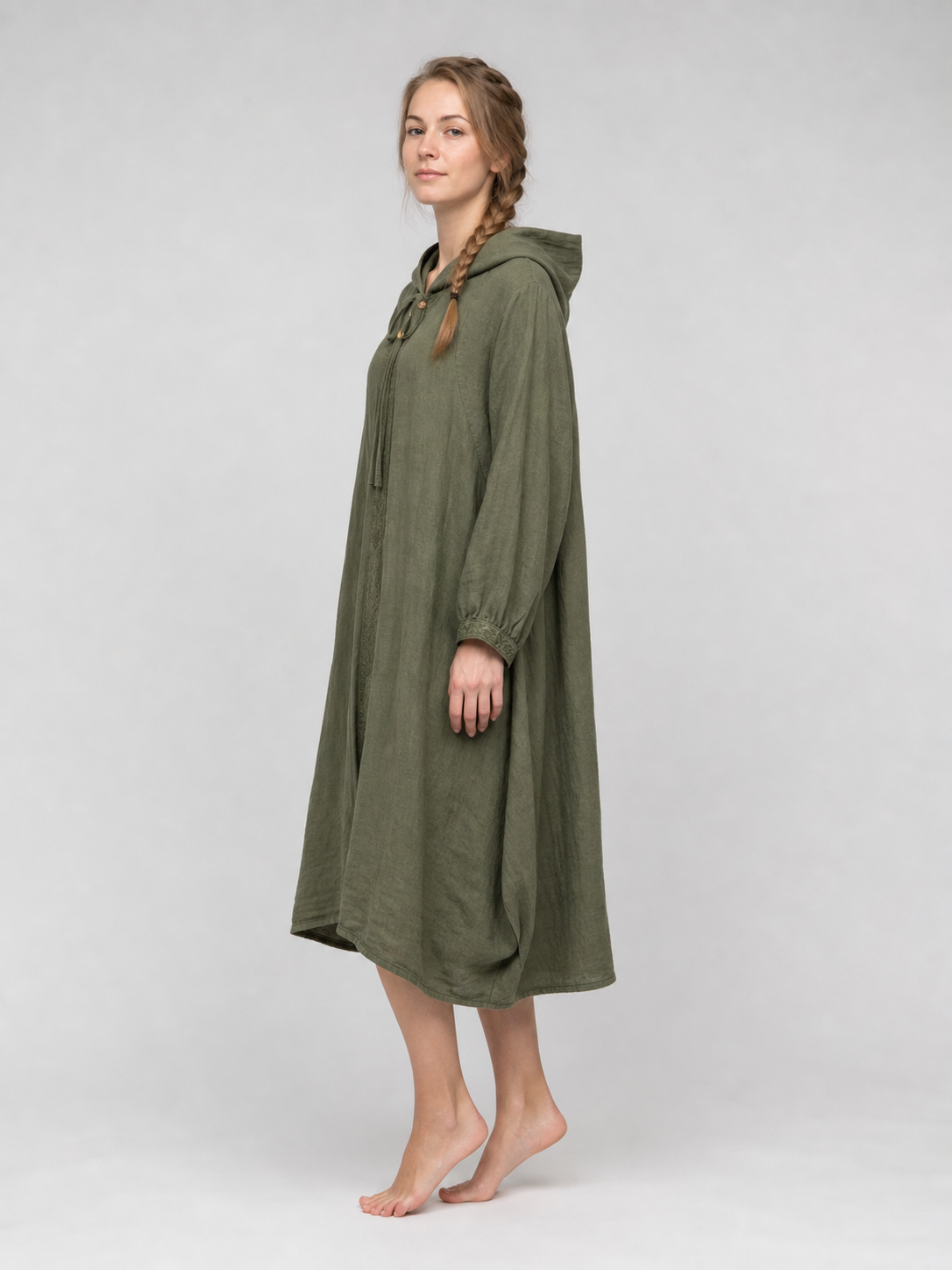 Olive 7/8 Harem Pants with Pockets and Drawstring