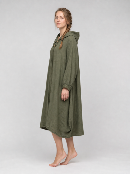Olive 7/8 Harem Pants with Pockets and Drawstring