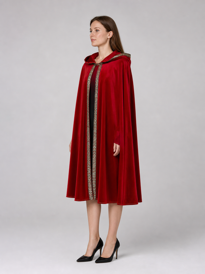 Red Hooded Carnival Cloak for Cosplay