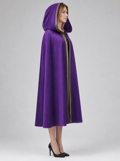 Purple Hooded Velvet Costume Cape product view 76