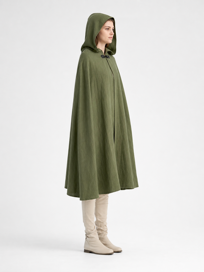 Long Green Hooded Carnival Cloak