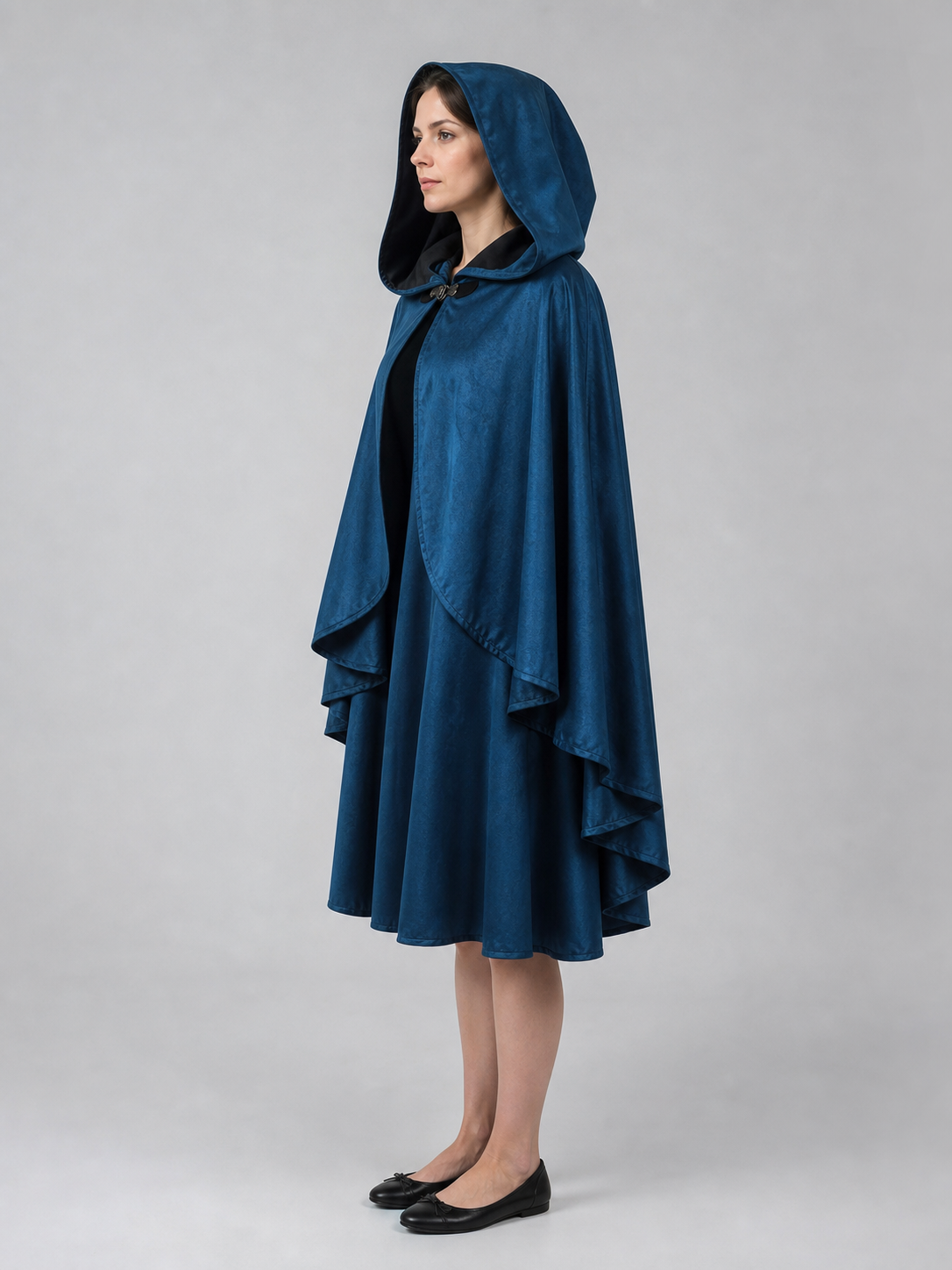 Blue Carnival Hooded Cape for Stage