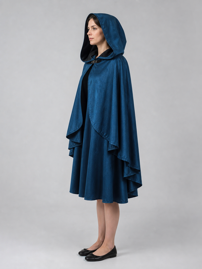 Blue Carnival Hooded Cape for Stage