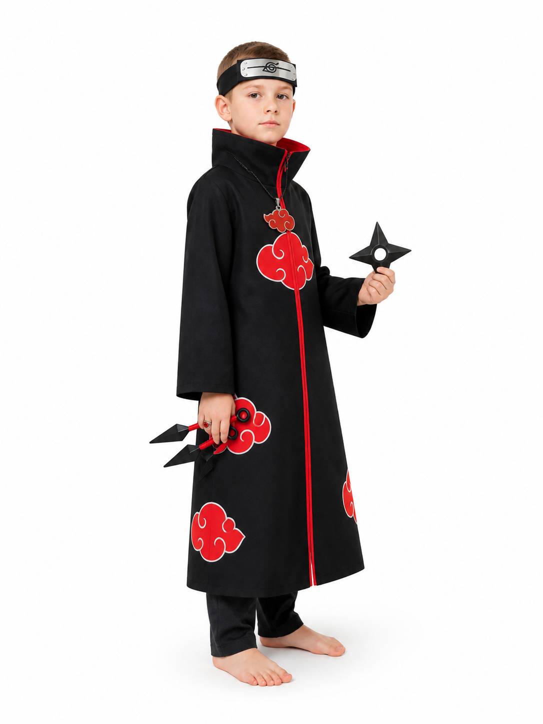 Akatsuki Costume with Red Clouds and Accessories side view