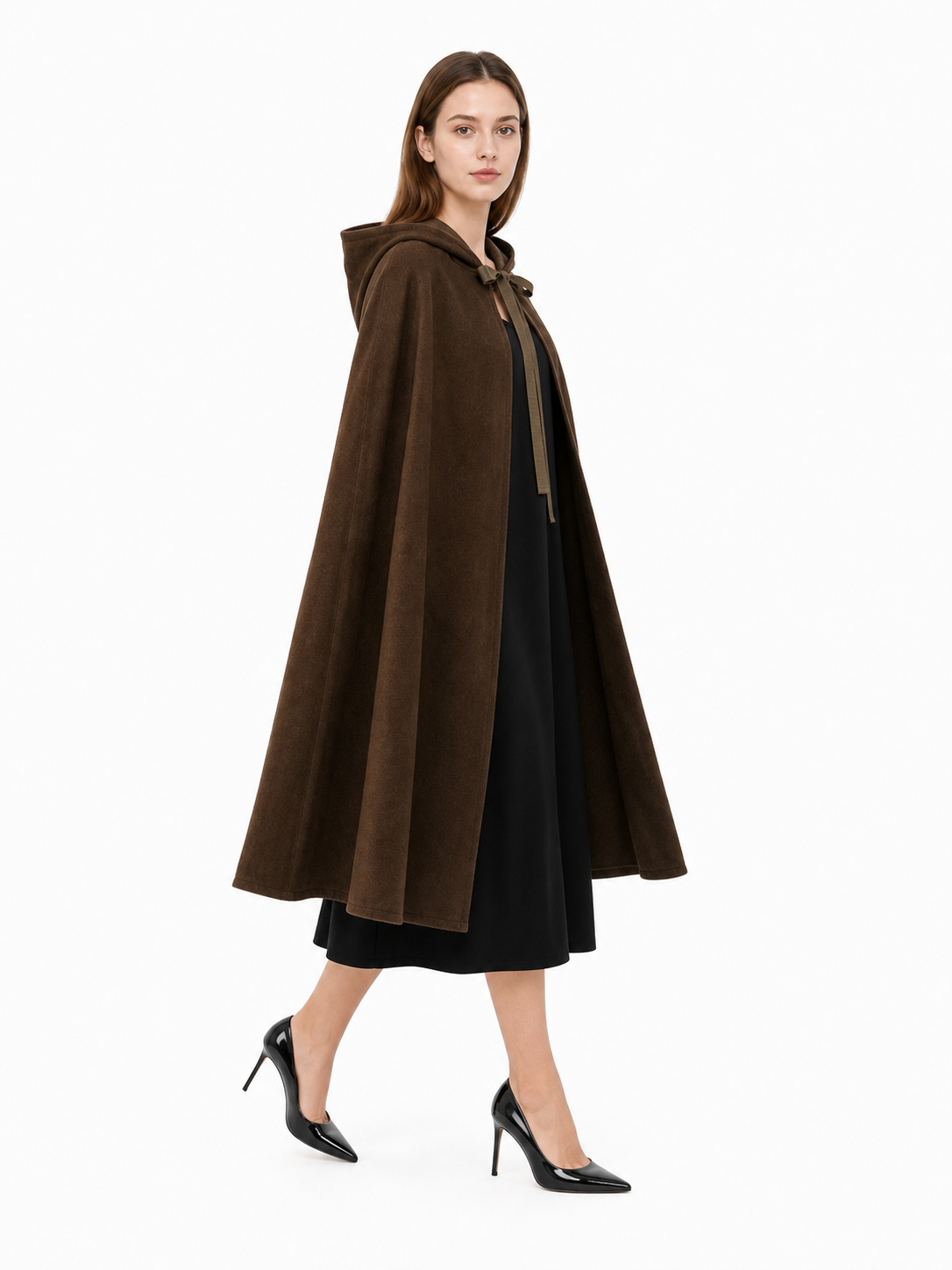 Brown carnival hood with tie